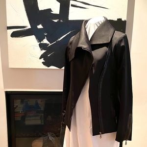 Rudsak Nylon and Leather Jacket sz sml,  black